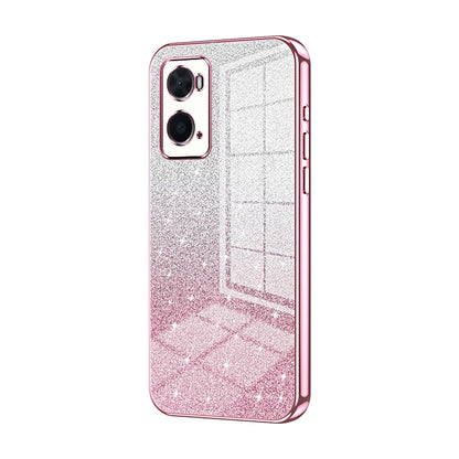 OPPO A76 Luxury Glitter Gradient Powder Electroplated Case with Advanced Protection and Style
