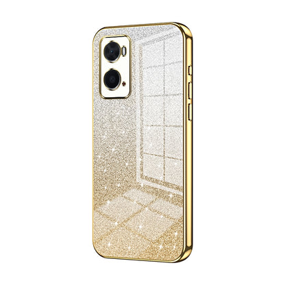 OPPO A76 Luxury Glitter Gradient Powder Electroplated Case with Advanced Protection and Style