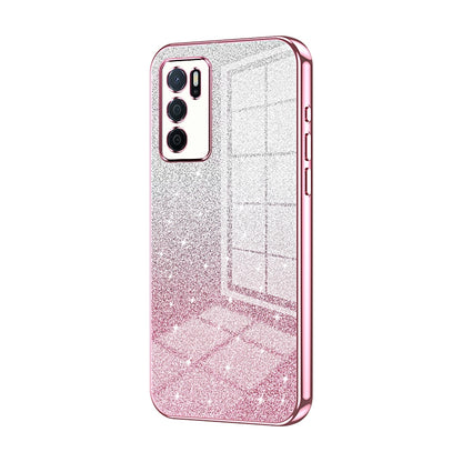 OPPO A16 Luxury Glitter Gradient Powder Electroplated Case with Advanced Protection and Style