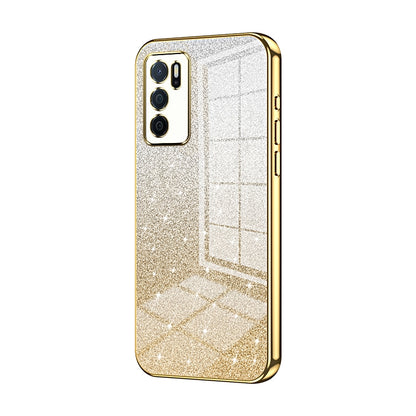 OPPO A16s Luxury Glitter Gradient Powder Electroplated Case with Advanced Protection and Style