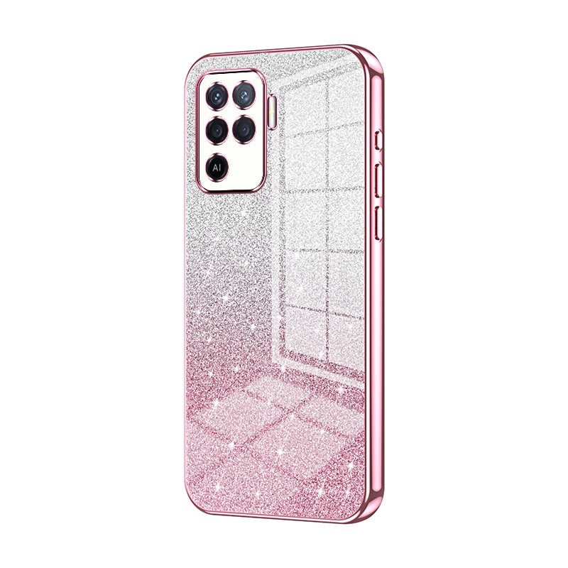 OPPO A94 4G Luxury Glitter Gradient Powder Electroplated Case with Advanced Protection and Style