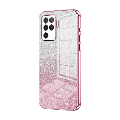 OPPO A94 4G Luxury Glitter Gradient Powder Electroplated Case with Advanced Protection and Style
