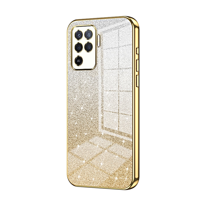 OPPO A94 4G Luxury Glitter Gradient Powder Electroplated Case with Advanced Protection and Style