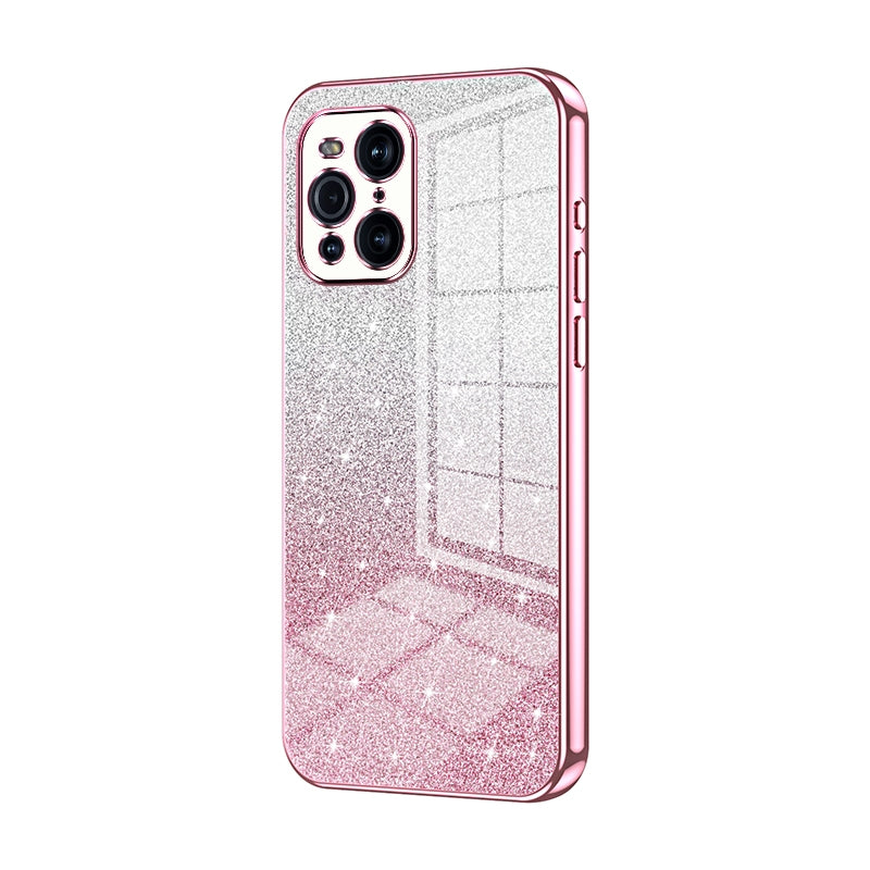OPPO Find X3 Luxury Glitter Gradient Powder Electroplated Case with Advanced Protection and Style