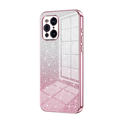 OPPO Find X3 Luxury Glitter Gradient Powder Electroplated Case with Advanced Protection and Style