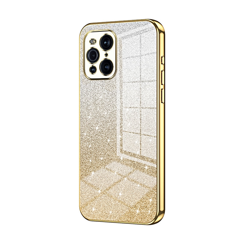 OPPO Find X3 Pro Luxury Glitter Gradient Powder Electroplated Case with Advanced Protection and Style