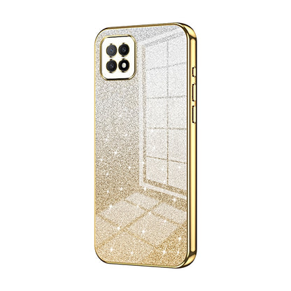 OPPO A73 5G Luxury Glitter Gradient Powder Electroplated Case with Advanced Protection and Style