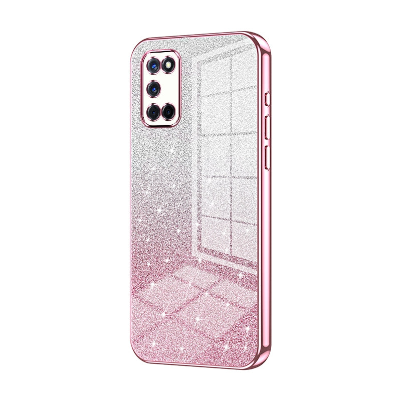 OPPO A92 Luxury Glitter Gradient Powder Electroplated Case with Advanced Protection and Style