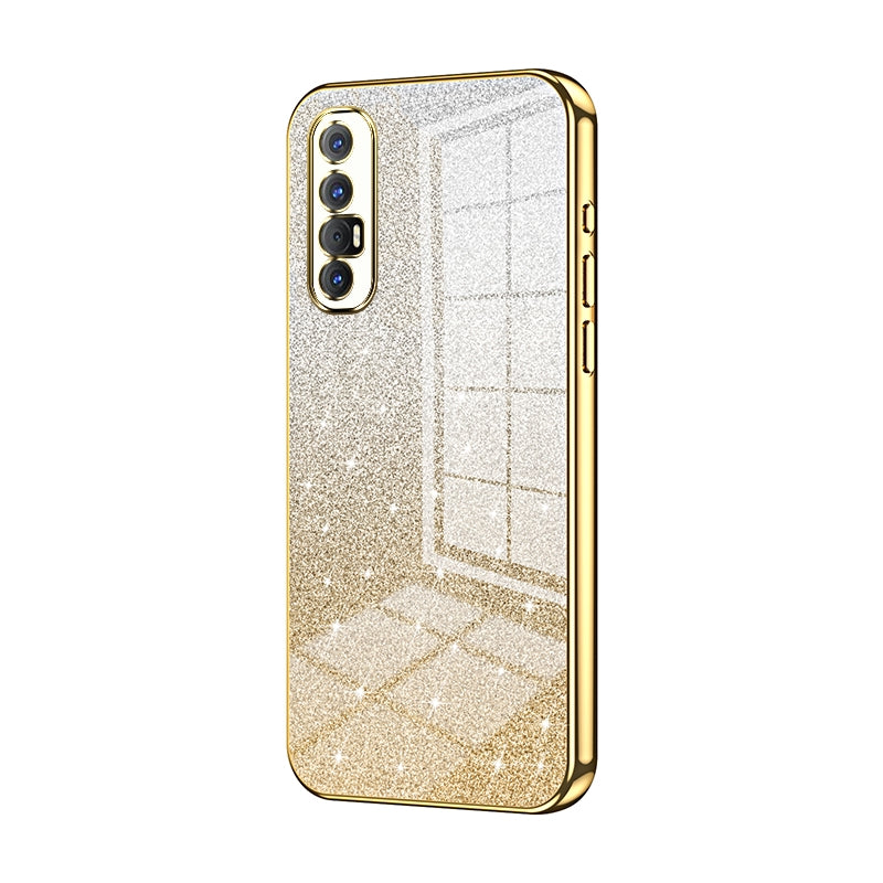 OPPO Reno3 Pro Luxury Glitter Gradient Powder Electroplated Case with Advanced Protection and Style