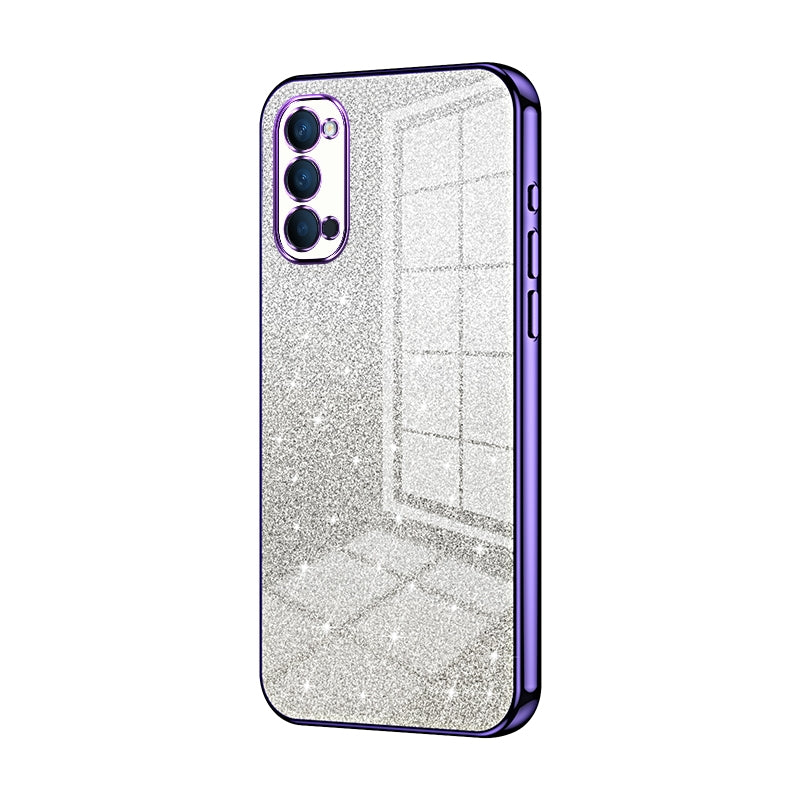 OPPO Reno4 Luxury Glitter Gradient Powder Electroplated Case with Advanced Protection and Style