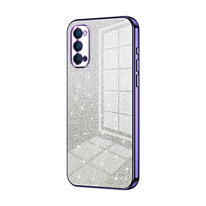 OPPO Reno4 Luxury Glitter Gradient Powder Electroplated Case with Advanced Protection and Style