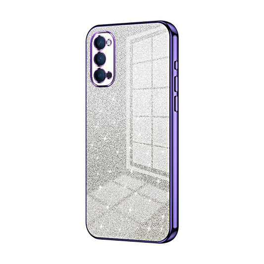 OPPO Reno4 Luxury Glitter Gradient Powder Electroplated Case with Advanced Protection and Style