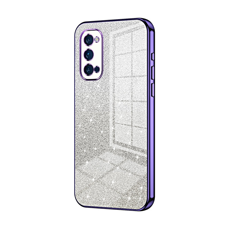OPPO Reno4 Pro Luxury Glitter Gradient Powder Electroplated Case with Advanced Protection and Style