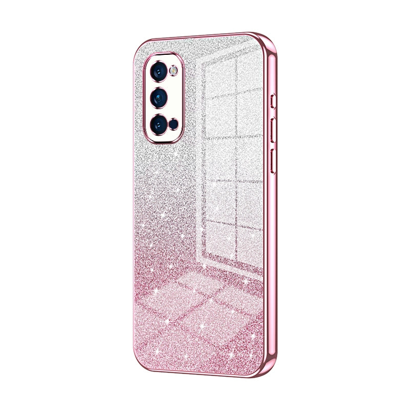 OPPO Reno4 Pro Luxury Glitter Gradient Powder Electroplated Case with Advanced Protection and Style