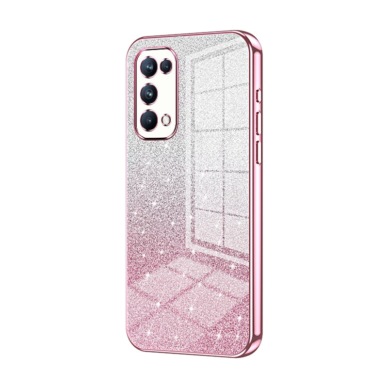 OPPO Reno5 Pro Luxury Glitter Gradient Powder Electroplated Case with Advanced Protection and Style