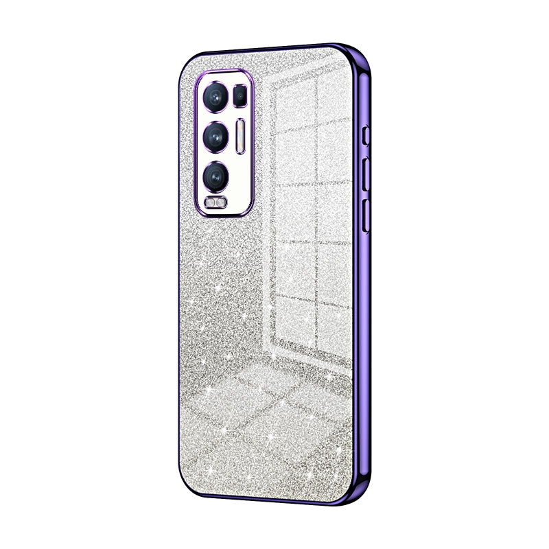OPPO Reno5 Pro+ Luxury Glitter Gradient Powder Electroplated Case with Advanced Protection and Style