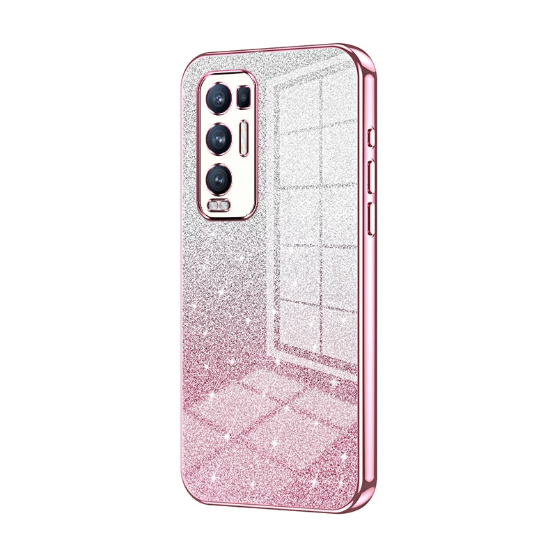 OPPO Reno5 Pro+ Luxury Glitter Gradient Powder Electroplated Case with Advanced Protection and Style