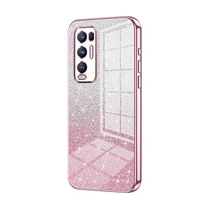 OPPO Reno5 Pro+ Luxury Glitter Gradient Powder Electroplated Case with Advanced Protection and Style