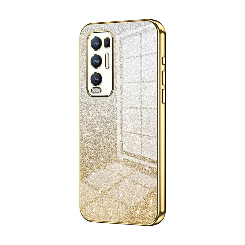 OPPO Reno5 Pro+ Luxury Glitter Gradient Powder Electroplated Case with Advanced Protection and Style