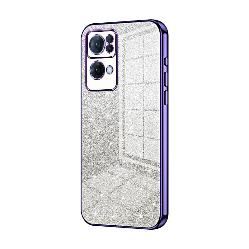 OPPO Reno7 Pro Luxury Glitter Gradient Powder Electroplated Case with Advanced Protection and Style