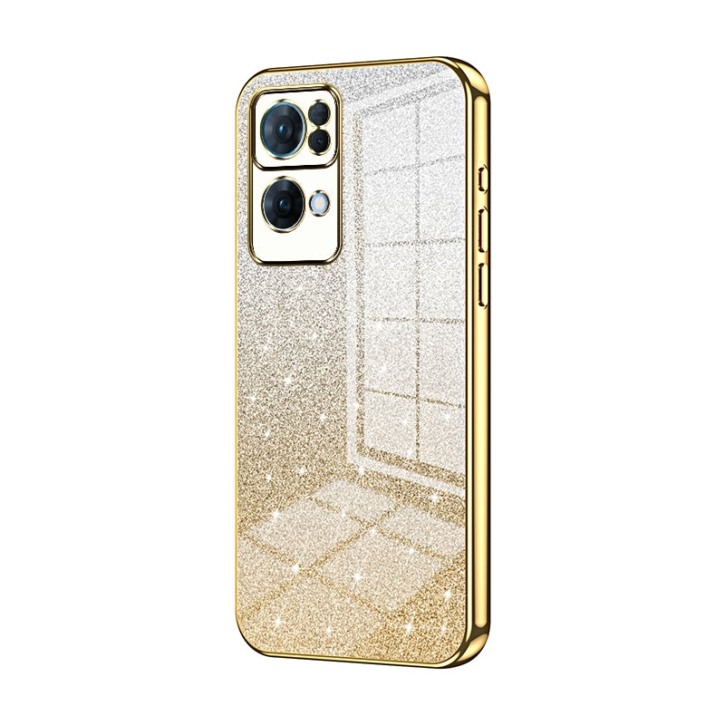 OPPO Reno7 Pro Luxury Glitter Gradient Powder Electroplated Case with Advanced Protection and Style