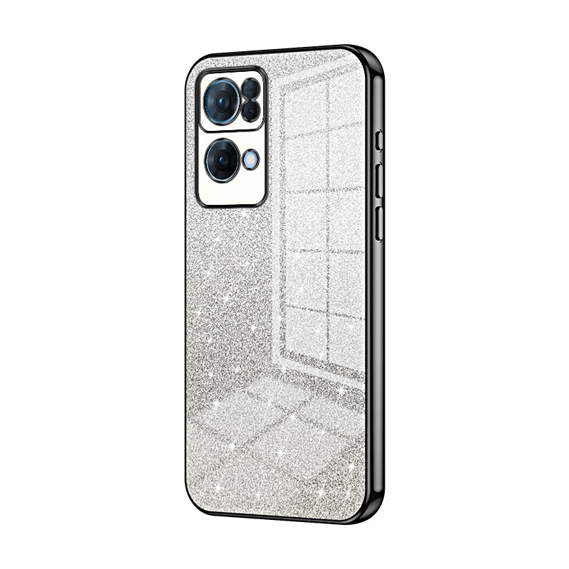 OPPO Reno7 Pro Luxury Glitter Gradient Powder Electroplated Case with Advanced Protection and Style