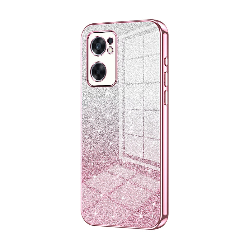 OPPO Reno7 SE Luxury Glitter Gradient Powder Electroplated Case with Advanced Protection and Style