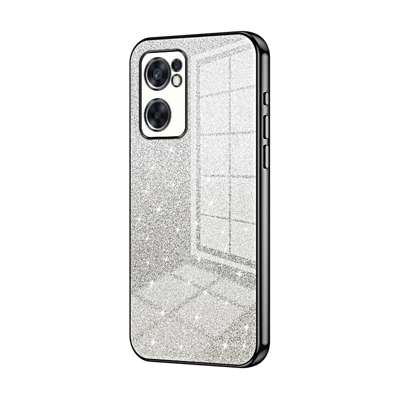 OPPO Reno7 SE Luxury Glitter Gradient Powder Electroplated Case with Advanced Protection and Style