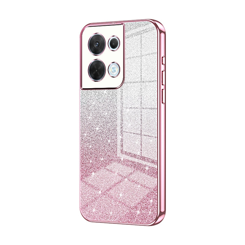 OPPO Reno8 Luxury Glitter Gradient Powder Electroplated Case with Advanced Protection and Style