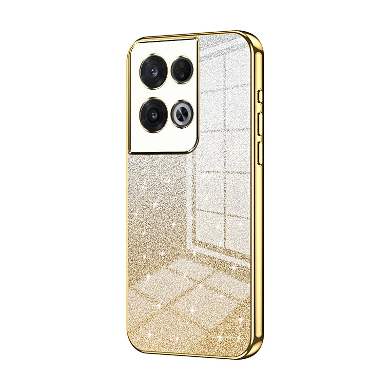 OPPO Reno8 Pro Luxury Glitter Gradient Powder Electroplated Case with Advanced Protection and Style