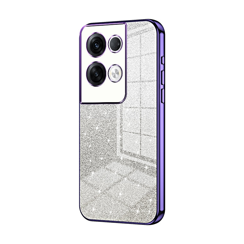 OPPO Reno8 Pro+ Luxury Glitter Gradient Powder Electroplated Case with Advanced Protection and Style
