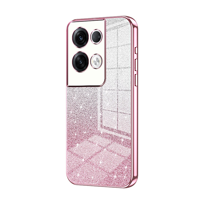OPPO Reno8 Pro+ Luxury Glitter Gradient Powder Electroplated Case with Advanced Protection and Style