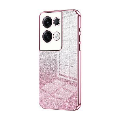 OPPO Reno8 Pro+ Luxury Glitter Gradient Powder Electroplated Case with Advanced Protection and Style