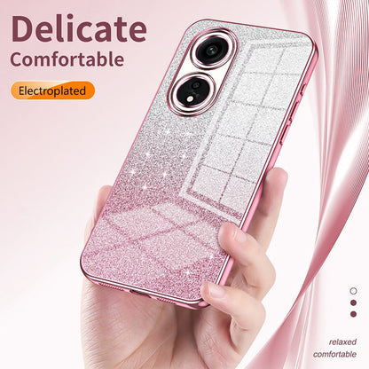 OPPO A76 Luxury Glitter Gradient Powder Electroplated Case with Advanced Protection and Style