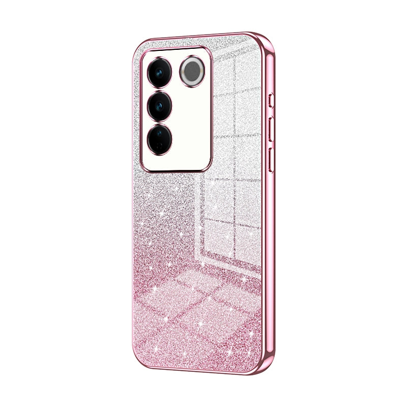 vivo V27 Luxury Glitter Gradient Powder Electroplated Case with Advanced Protection and Style