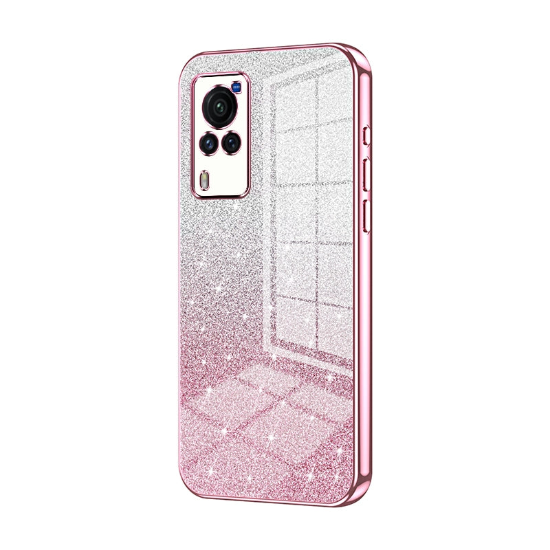 vivo X60 Curved Screen Luxury Glitter Gradient Powder Electroplated Case with Advanced Protection and Style