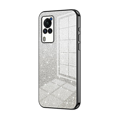 vivo X60 Curved Screen Luxury Glitter Gradient Powder Electroplated Case with Advanced Protection and Style