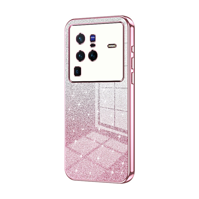 vivo X80 Pro Luxury Glitter Gradient Powder Electroplated Case with Advanced Protection and Style