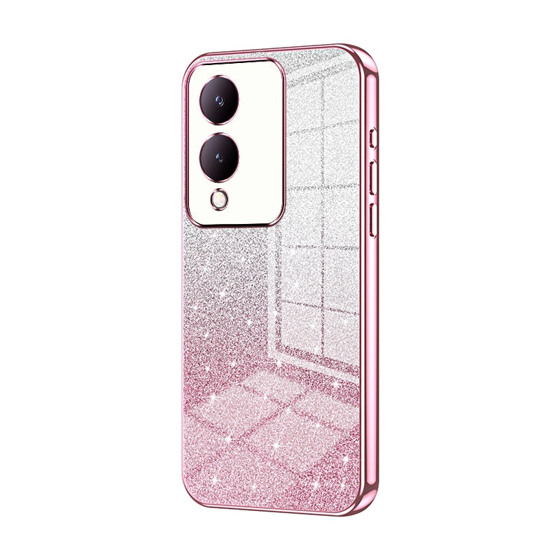 vivo Y17s Luxury Glitter Gradient Powder Electroplated Case with Advanced Protection and Style