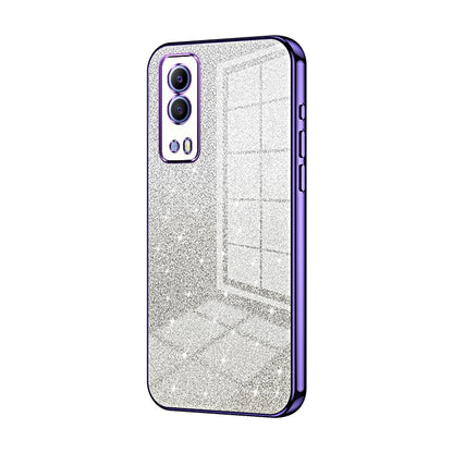 vivo iQOO Z5x Luxury Glitter Gradient Powder Electroplated Case with Advanced Protection and Style