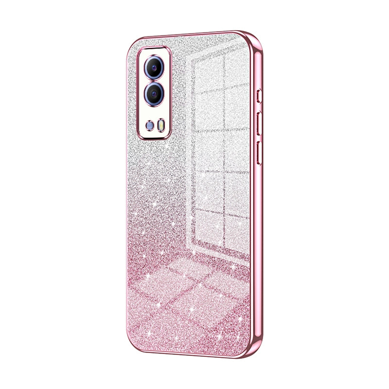 vivo iQOO Z5x Luxury Glitter Gradient Powder Electroplated Case with Advanced Protection and Style