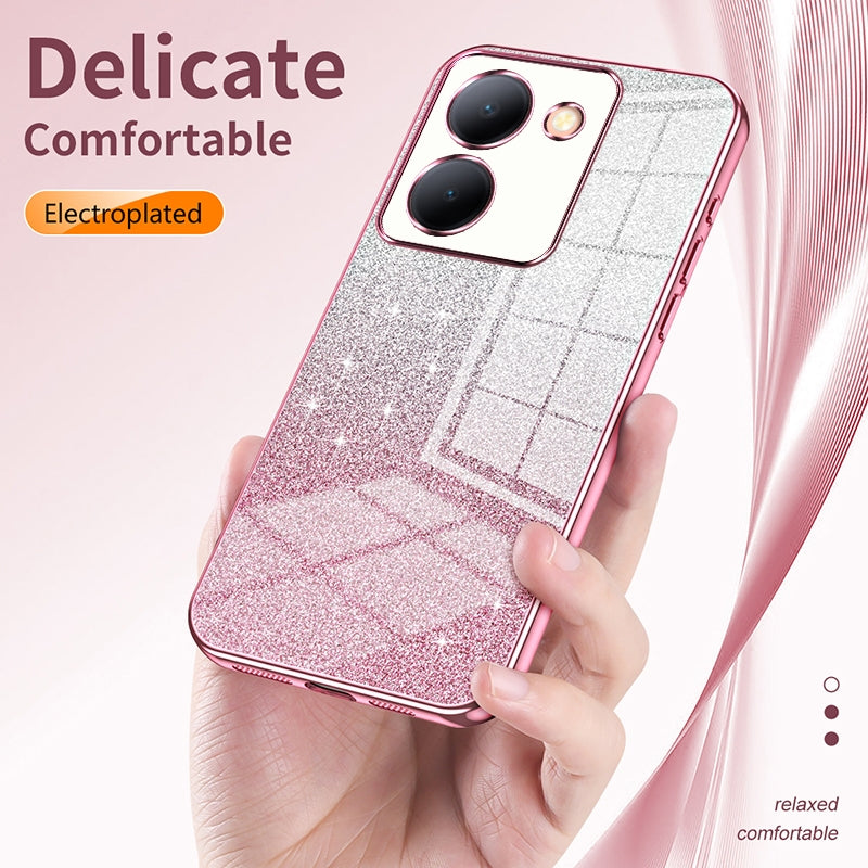 vivo V27 Pro Luxury Glitter Gradient Powder Electroplated Case with Advanced Protection and Style
