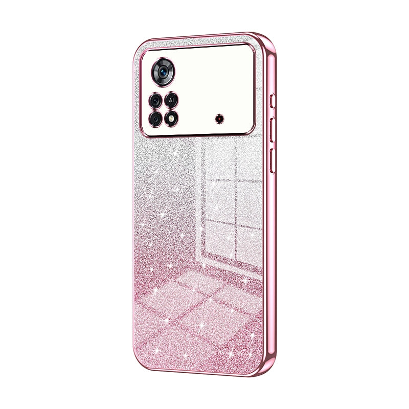 Xiaomi Poco X4 Pro 5G Luxury Glitter Gradient Powder Electroplated Case with Advanced Protection and Style