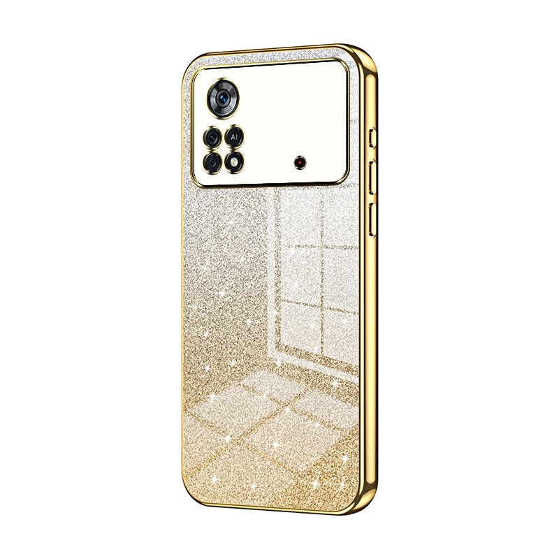 Xiaomi Poco X4 Pro 5G Luxury Glitter Gradient Powder Electroplated Case with Advanced Protection and Style