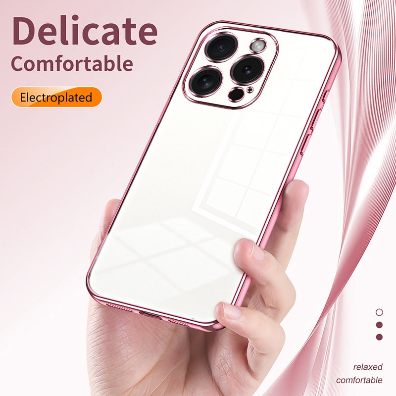 iPhone 15 Pro Case - Transparent Plating & Precision Hole Design for Luxury and Protection-buycases.co.uk