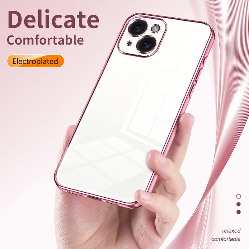 iPhone 15 Case - Transparent Plating & Precision Hole Design for Luxury and Protection-buycases.co.uk