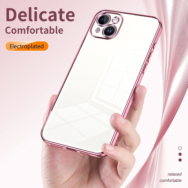 iPhone 14 Plus Case - Transparent Plating & Precision Hole Design for Luxury and Protection-buycases.co.uk