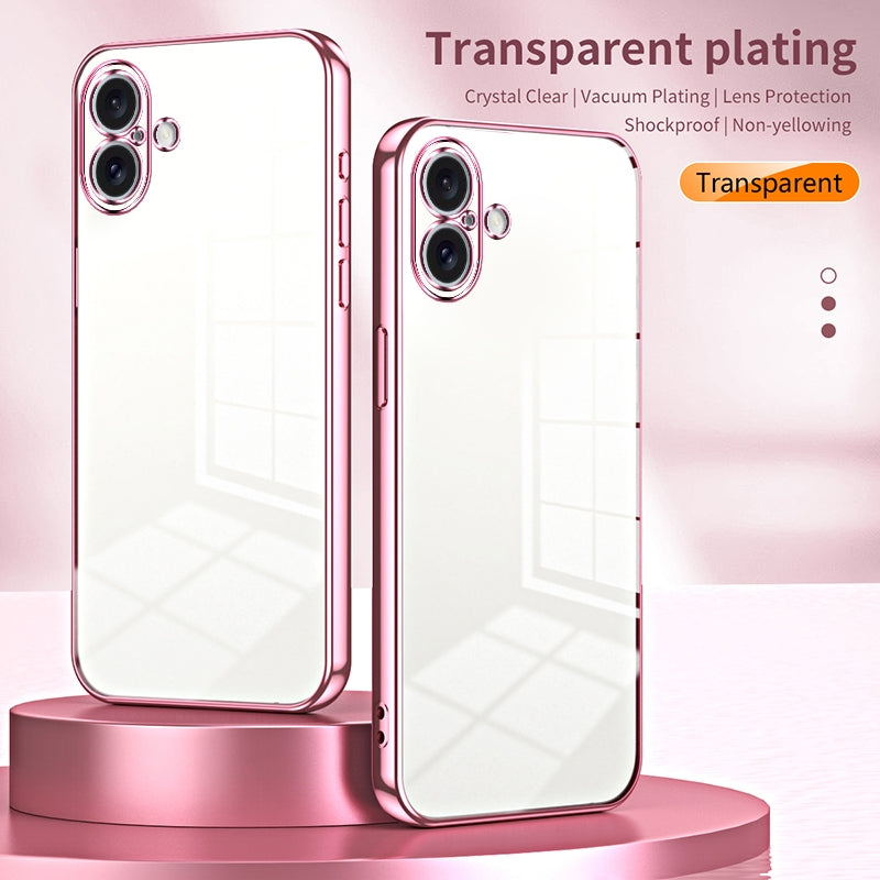 iPhone 16 Plus Case - Transparent Plating & Precision Hole Design for Luxury and Protection-buycases.co.uk