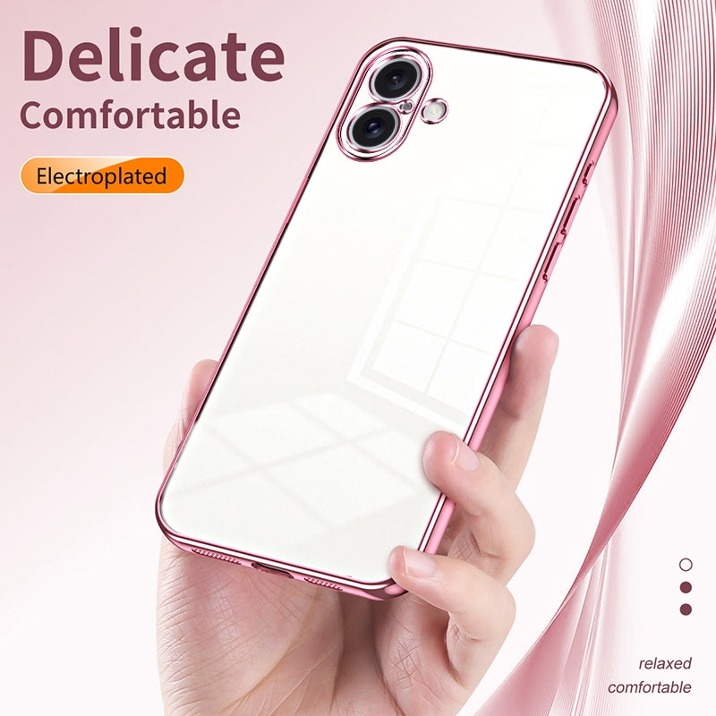iPhone 16 Plus Case - Transparent Plating & Precision Hole Design for Luxury and Protection-buycases.co.uk
