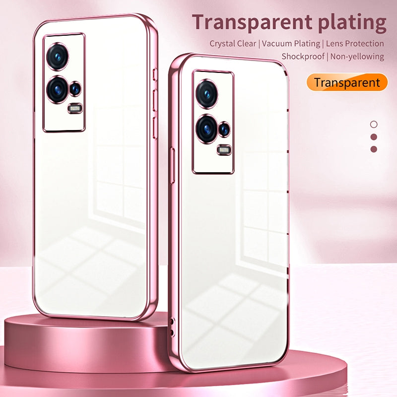 vivo iQOO 8 Pro Case - Transparent Plating & Precision Hole Design for Luxury and Protection-buycases.co.uk